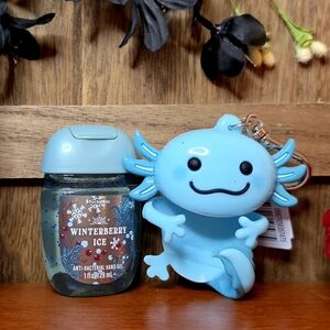 Bath & Body Works 🩵🦎🐟 Blue Axolotl Pocketbac Holder Bag Charm & Refill